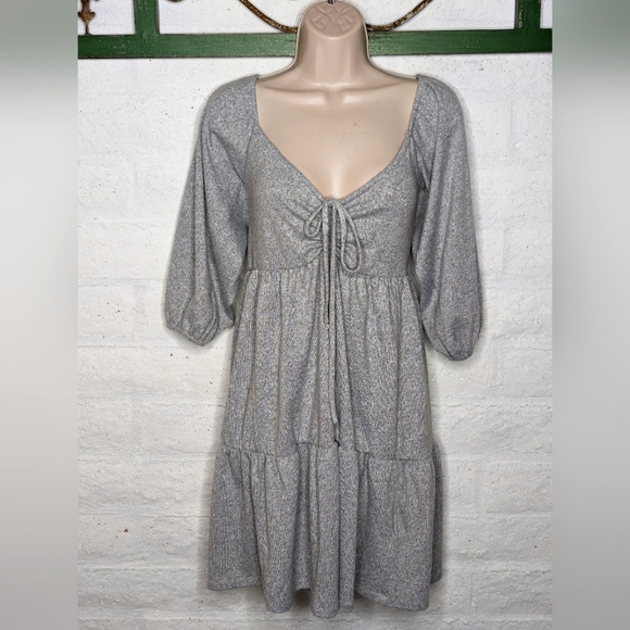 Ax+Ash Dresses & Skirts - Gray Peasant Top Sweatshirt Dress Medium